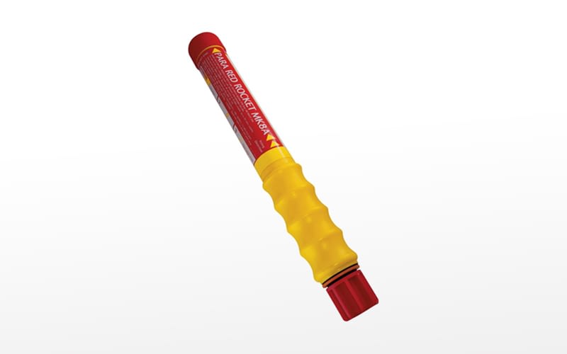 PainsWessex Red Parachute Rocket, type "A", T.C., SOLAS